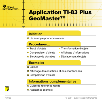 Manuel du propriétaire | Texas Instruments TI-84 PLUS Manuel utilisateur | Fixfr