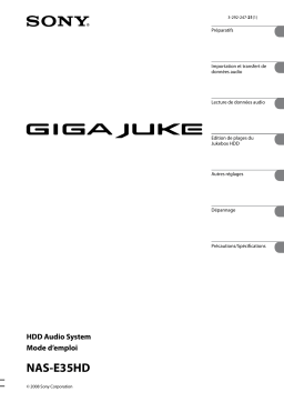 Sony NAS-E35HD Giga Juke Manuel utilisateur