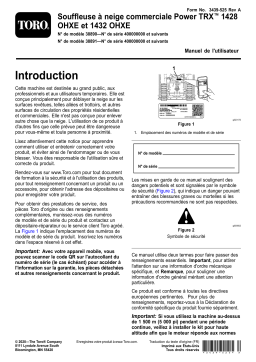 Toro Power TRX Commercial 1432 OHXE Snowthrower Manuel utilisateur