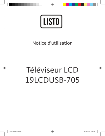 Manuel du propriétaire | Listo TELEVISEUR LCD 19LCDUSB-705 Manuel utilisateur | Fixfr