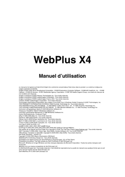 Serif SERIF WEBPLUS X4 Manuel utilisateur