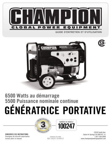 Champion Power Equipment 100247 Manuel utilisateur | Fixfr