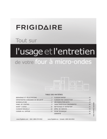 Manuel du propriétaire | Frigidaire FGMV155CTF Manuel utilisateur | Fixfr