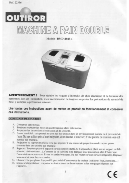 OUTIROR BMD 1023-1 Manuel utilisateur