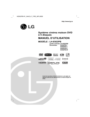 HE902PB-R1 | LG LH-E922PB Manuel du propriétaire | Fixfr