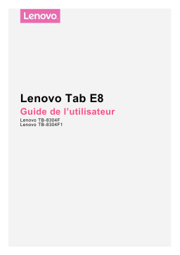 Lenovo Tab E8 Manuel utilisateur