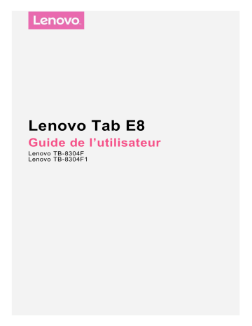 Mode d'emploi | Lenovo Tab E8 Manuel utilisateur | Fixfr