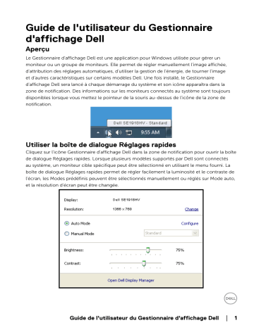 Dell SE1918HV electronics accessory Manuel utilisateur | Fixfr