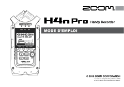 Zoom H4n Pro Mode d'emploi