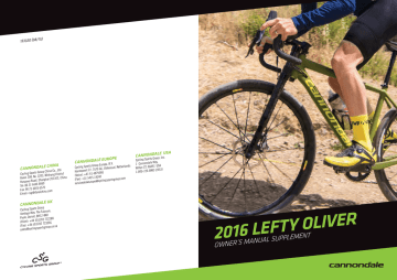 Cannondale Lefty Oliver 2016 Manuel du propriétaire | Fixfr