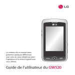 LG S&eacute;rie GW520 Manuel utilisateur