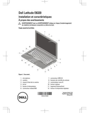 Dell Latitude E6320 laptop Guide de démarrage rapide | Fixfr