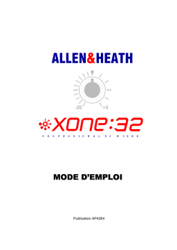 ALLEN & HEATH XONE 32 Manuel utilisateur