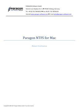 Paragon Software NTFS 15 pour Mac OSX Manuel utilisateur