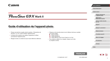 Manuel du propriétaire | Canon PowerShot G9X Mark II Manuel utilisateur | Fixfr