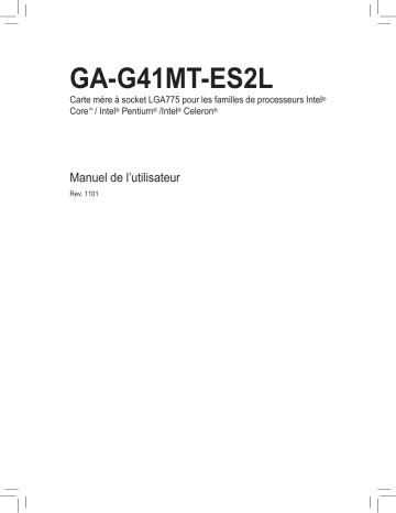 Manuel du propriétaire | Gigabyte GA-G41MT-ES2L Manuel utilisateur | Fixfr