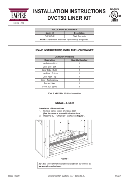 White Mountain Hearth DVP50PKR Black Porcelain Liner Manuel utilisateur