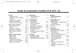 Cadillac ELR Manuel du propriétaire