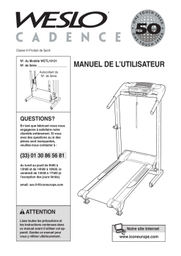 Weslo Cadence 5.0 Treadmill Manuel utilisateur