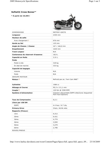 Manuel du propriétaire | HARLEY-DAVIDSON SOFTAIL CROSS BONES Manuel utilisateur | Fixfr