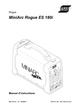 ESAB MiniArc Rogue ES 180i Manuel utilisateur