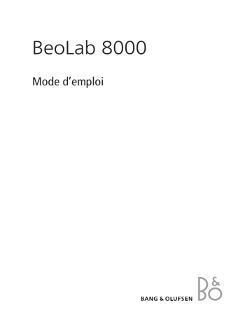 Manuel du propriétaire | Bang Olufsen BEOLAB 8000 Manuel utilisateur | Fixfr