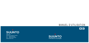 Manuel du propriétaire | Suunto D3 Manuel utilisateur | Fixfr