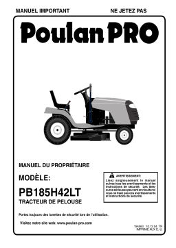 Poulan PRO PB185H42LT Manuel utilisateur