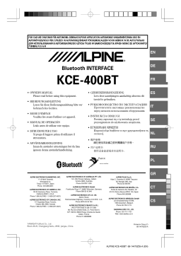 Alpine KCE-400BT Manuel utilisateur