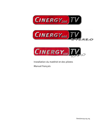 Manuel du propriétaire | Terratec Cinergy600TV Manual Hardware Manuel utilisateur | Fixfr