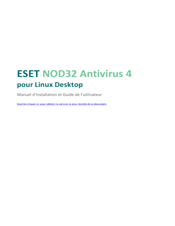 ESET NOD32 Antivirus for Linux Desktop Mode d'emploi | Fixfr