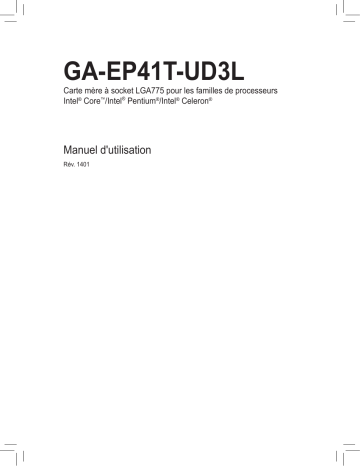 Manuel du propriétaire | Gigabyte GA-EP41T-UD3L Manuel utilisateur | Fixfr