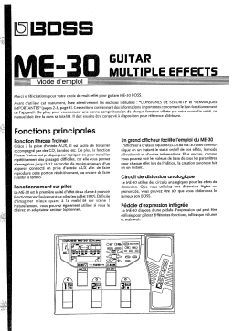 Boss ME-30 Manuel utilisateur