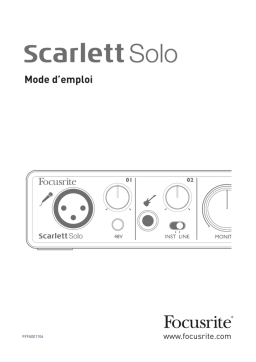 Focusrite Scarlett Solo Mode d'emploi