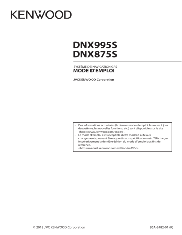 DNX 995 S | Kenwood DNX 875 S Mode d'emploi | Fixfr