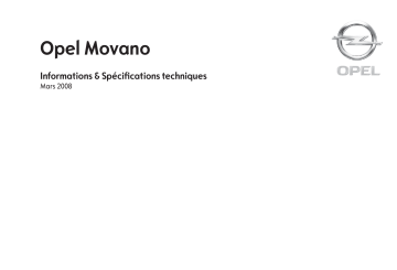 Manuel du propriétaire | Opel MOVANO Manuel utilisateur | Fixfr
