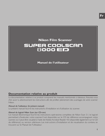Manuel du propriétaire | Nikon SUPER COOLSCAN 8000 ED Manuel utilisateur | Fixfr