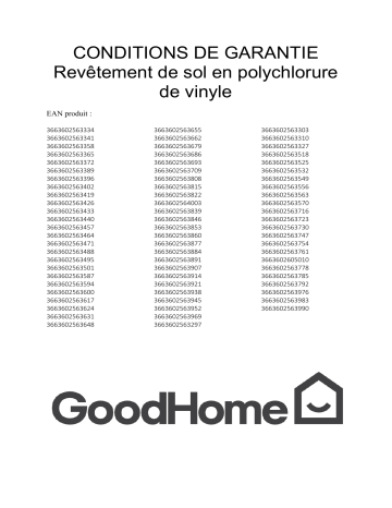 GoodHome Dalle PVC clipsable ardoise Bachata 30 x 60 cm Manuel utilisateur | Fixfr