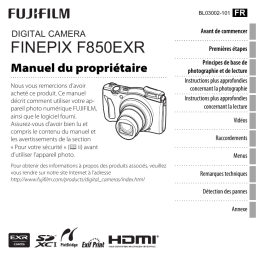 Fujifilm FinePix F850 EXR Manuel utilisateur