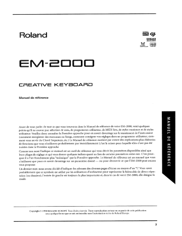 Manuel du propriétaire | Roland EM-2000 Manuel utilisateur | Fixfr