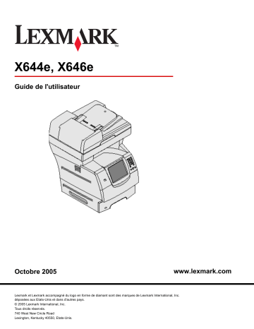 Manuel du propriétaire | Lexmark X646E Manuel utilisateur | Fixfr