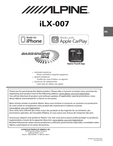 Alpine Electronics iLX-007 Mode d'emploi | Fixfr