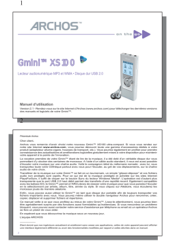 Archos Gmini XS 100 Manuel utilisateur