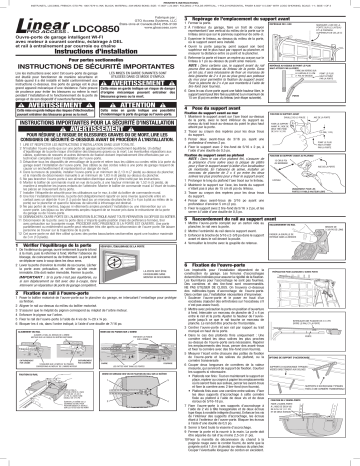 Installation manuel | Linear LDCO850 Guide d'installation | Fixfr