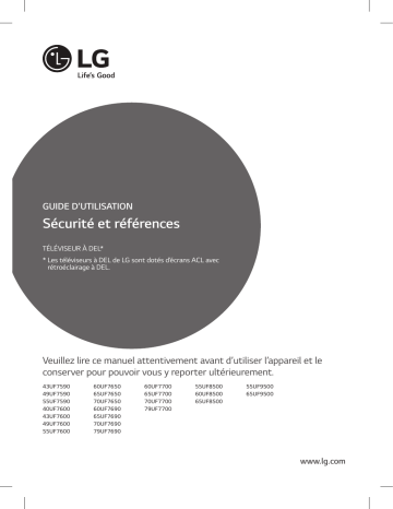 LG 65UF8500 Manuel du propriétaire | Fixfr