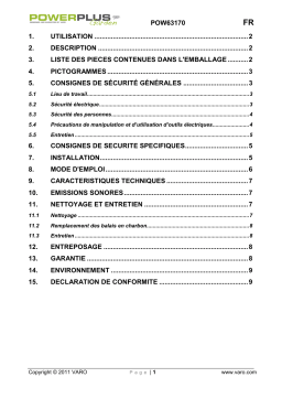 Powerplus POW63170 Manuel utilisateur
