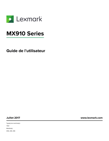 Manuel du propriétaire | Lexmark MS610DMS617DN Manuel utilisateur | Fixfr