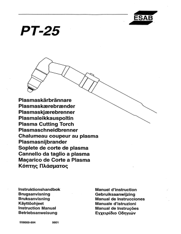 ESAB PT 25 Manuel utilisateur | Fixfr