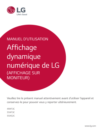 55XS2C-B | LG 55XF3C-B Manuel du propriétaire | Fixfr