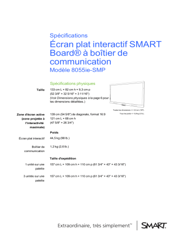 SMART Technologies Board 8000i-G3 spécification | Fixfr